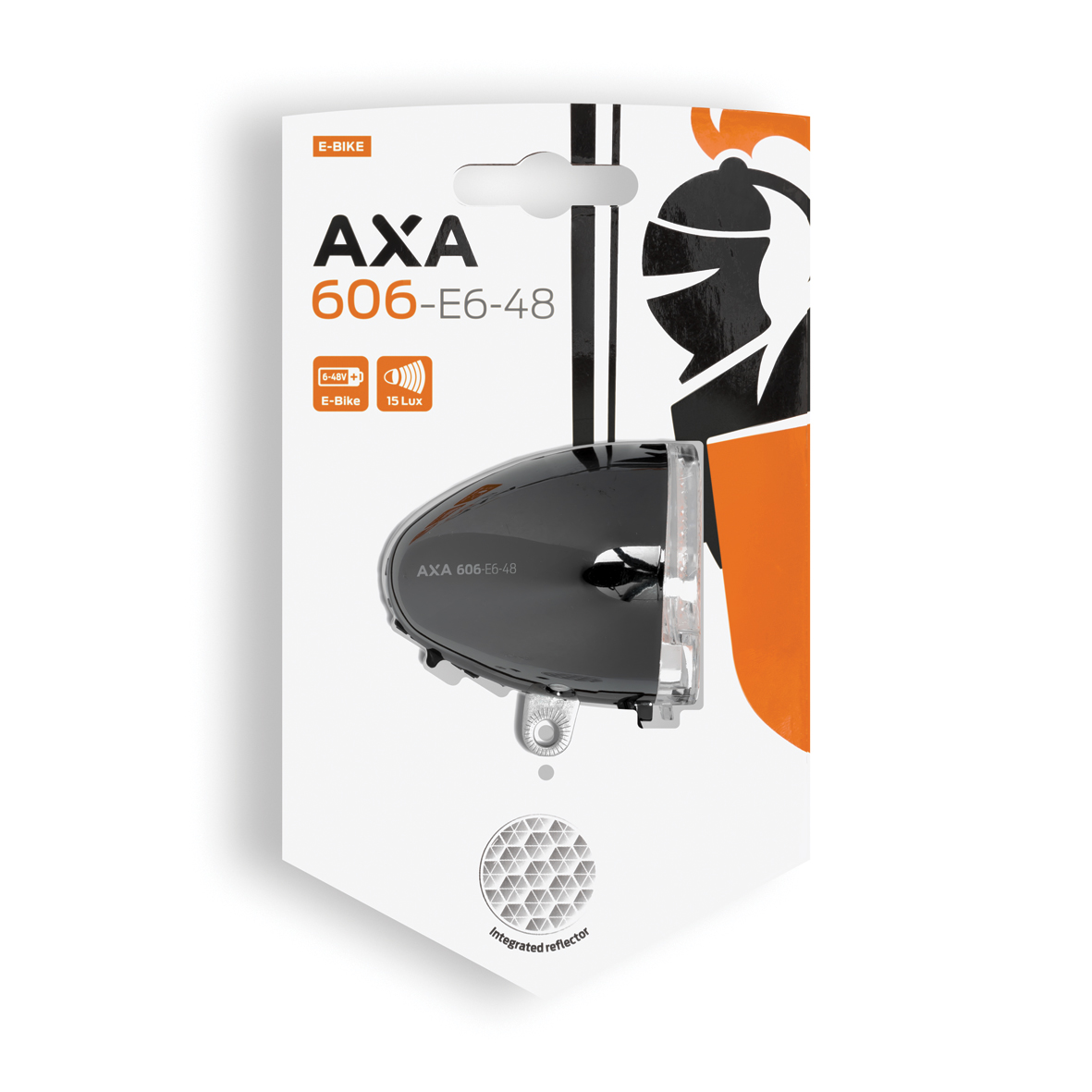 Esituli AXA 606 E-BIKE6-48 VOLT 15 LUX DARK CHROME