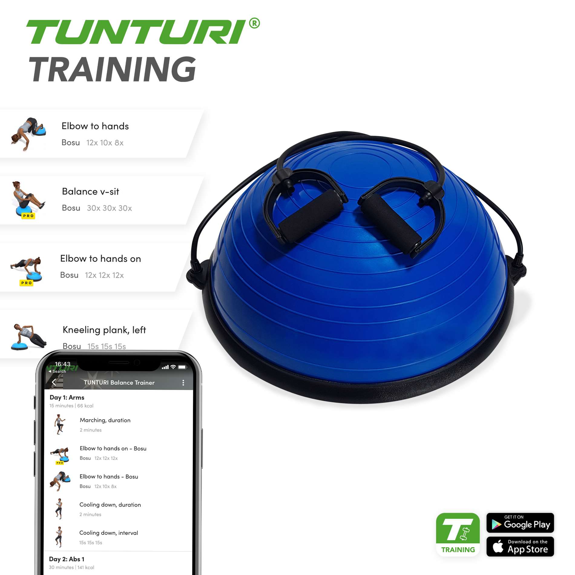 Tasakaalupadi TUNTURI Balance Trainer incl Tubings