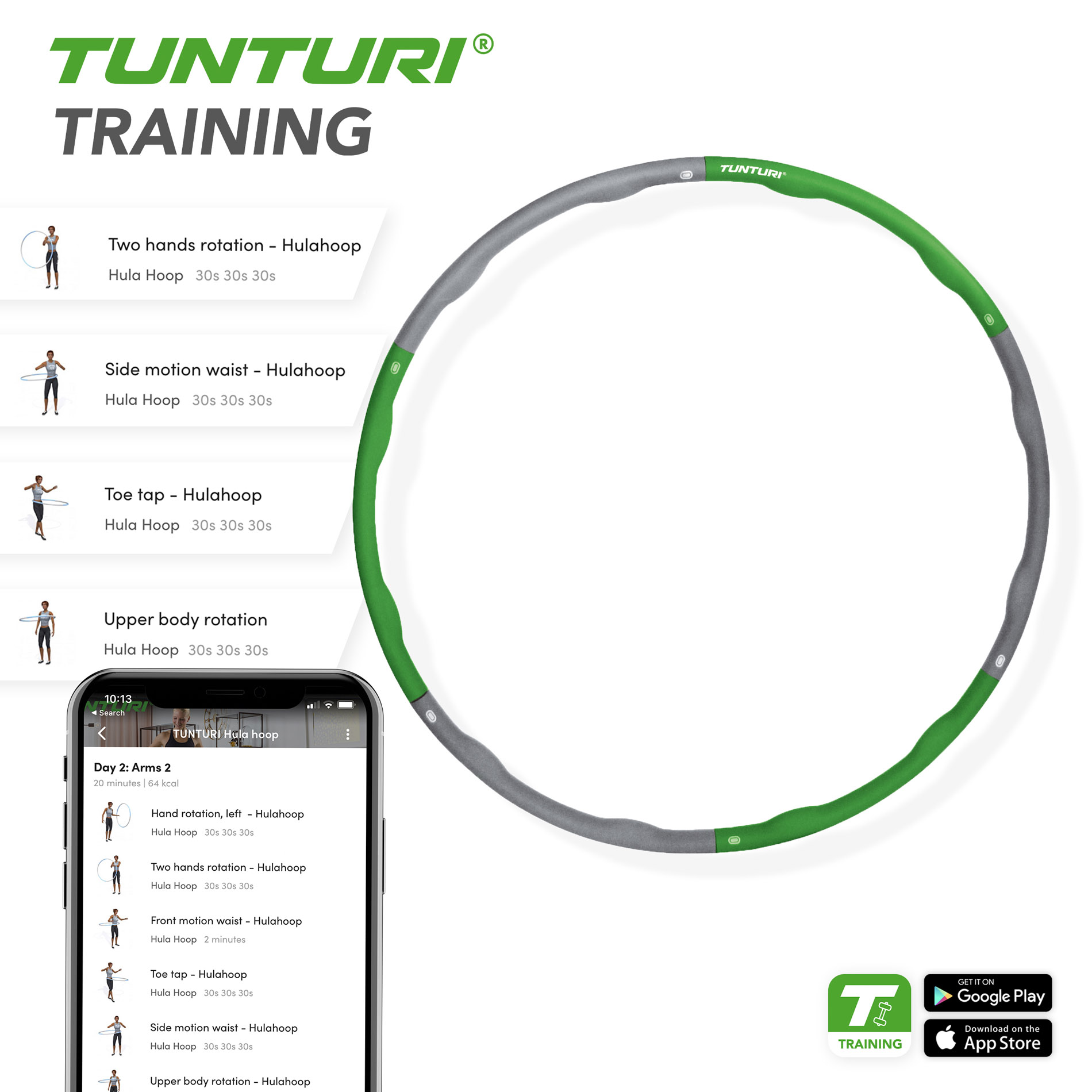Hularõngas TUNTURI Hula Hoop 1.2kg