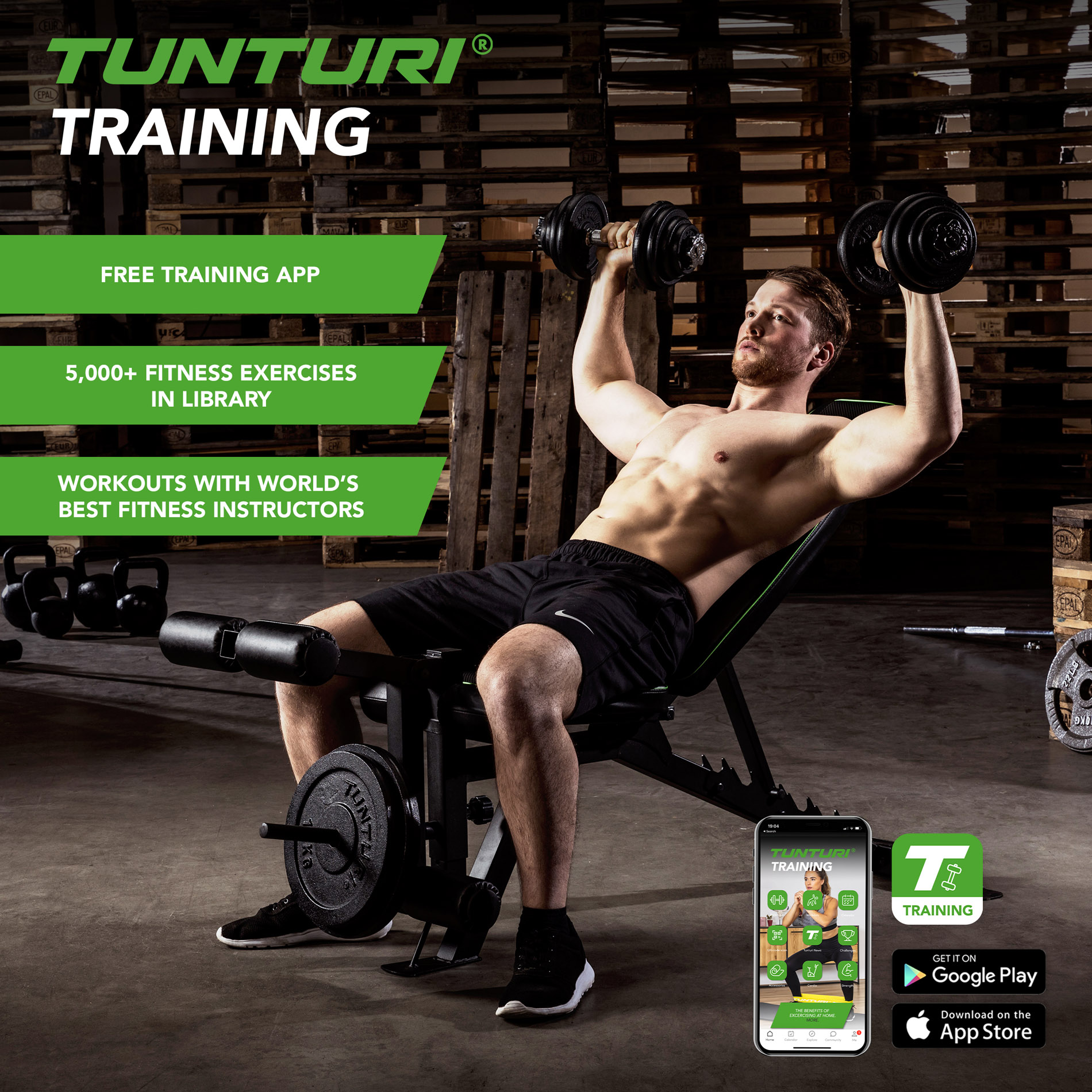 Hantlid TUNTURI Dumbbellset 20kg (2 tk)