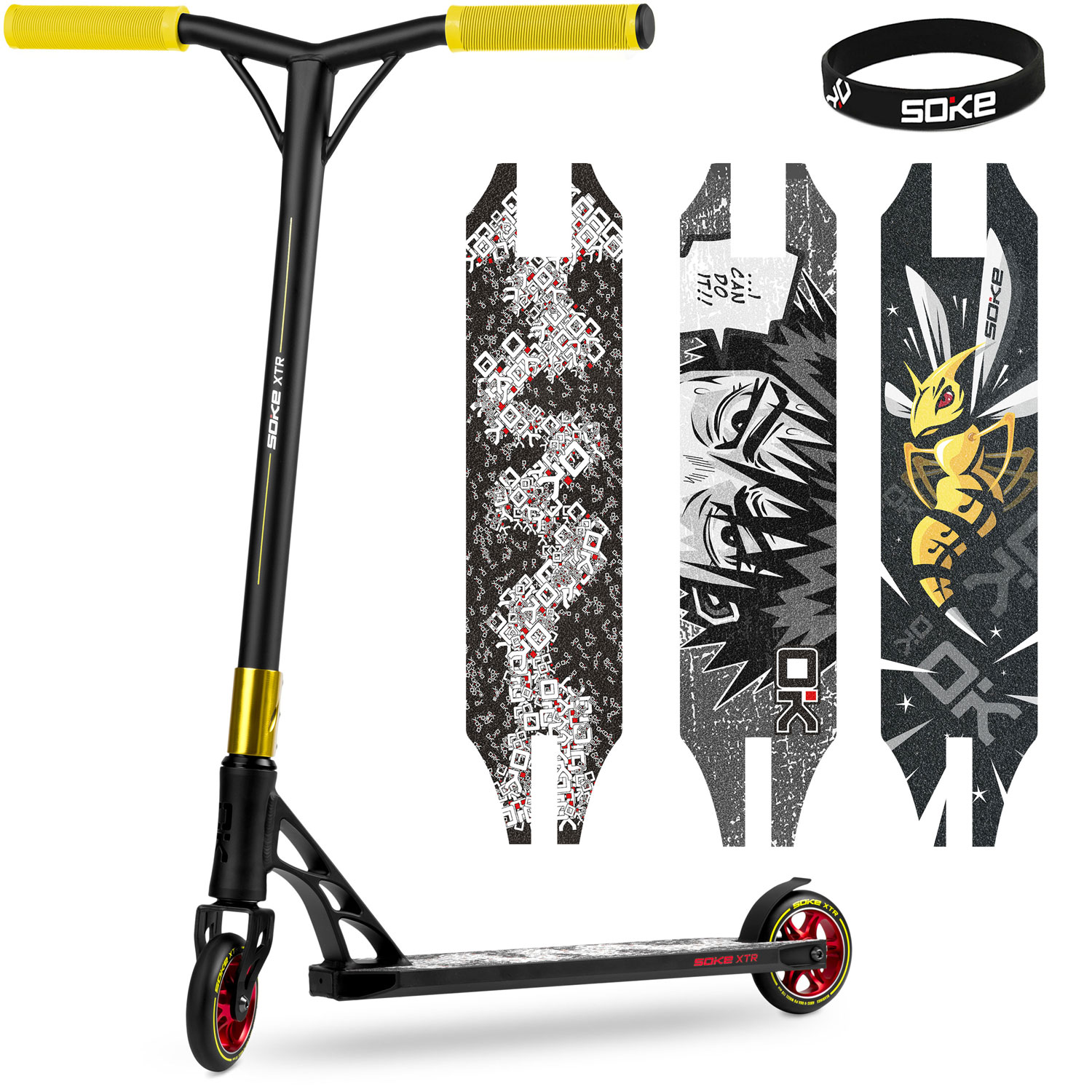 Trikitõukeratas SOKE XTR, must-kollane