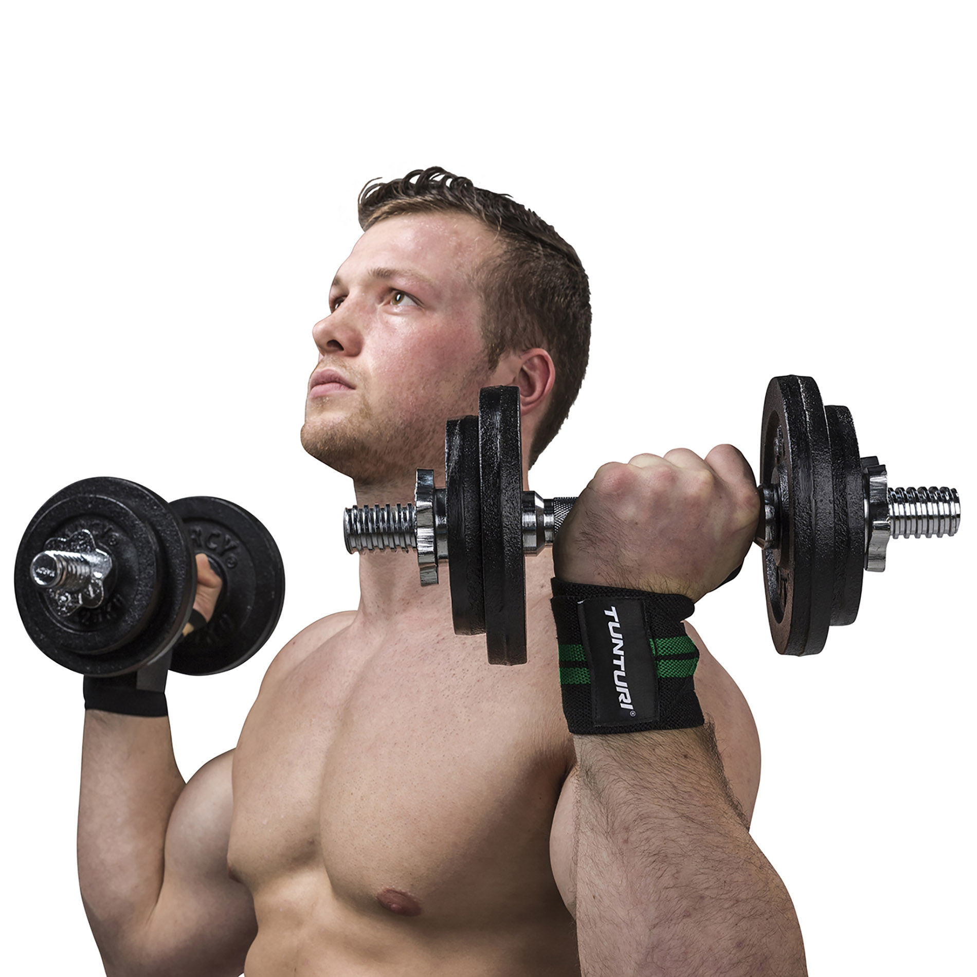 Randmerihmad TUNTURI Wrist Wraps, rohelised