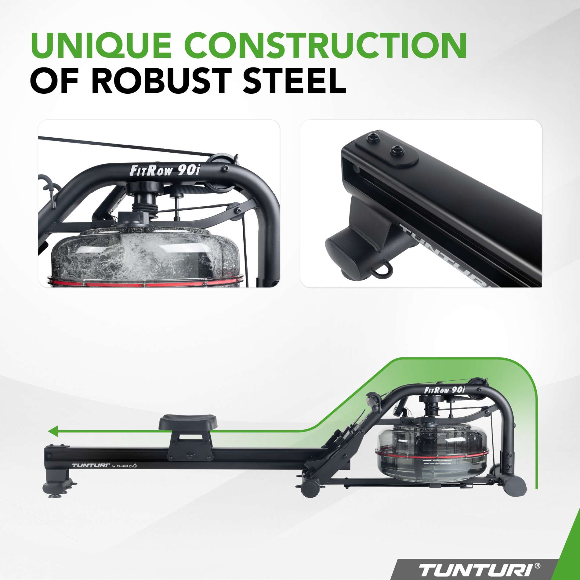 Sõudeergomeeter TUNTURI FitRow 90i by Fluid
