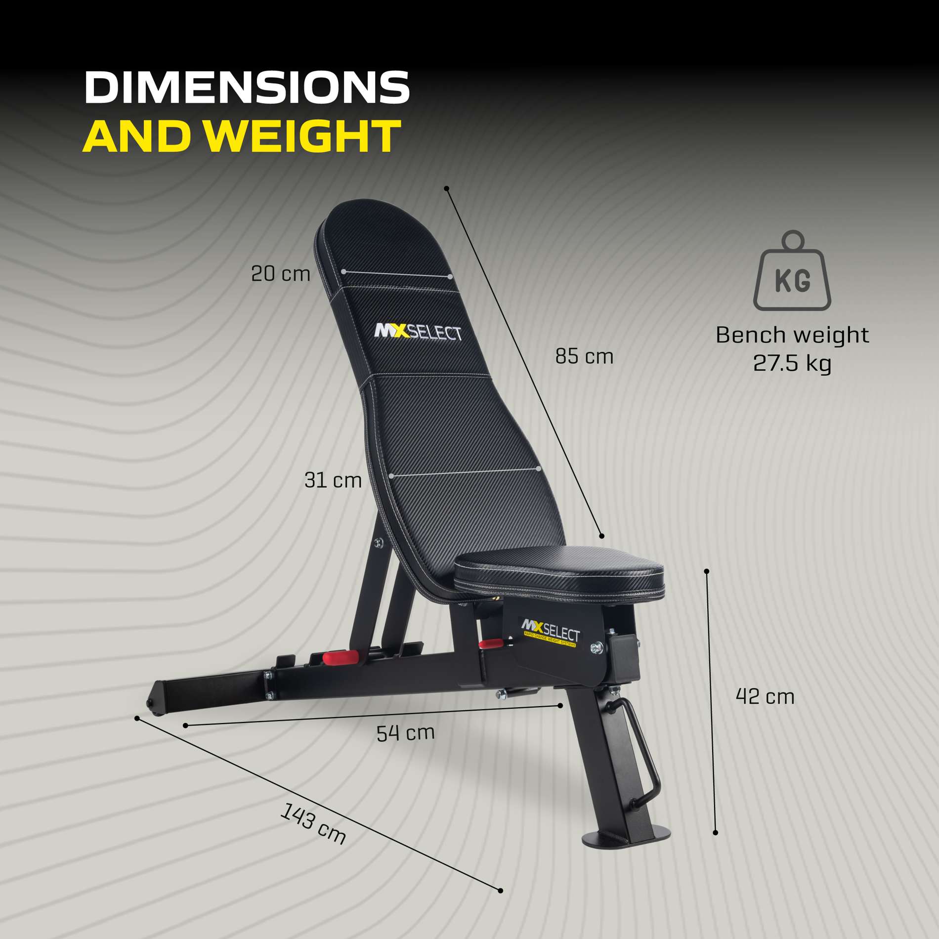 Treeningpink TUNTURI MX Select Adjustable Weight Bench