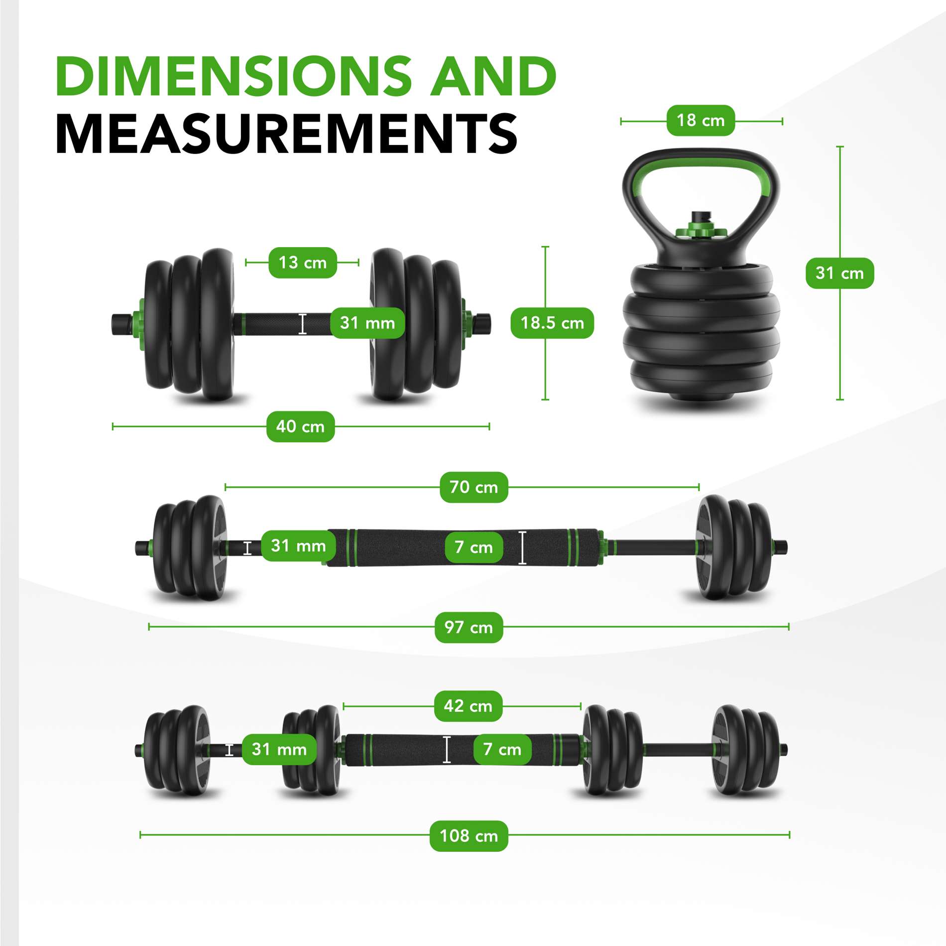 Jõutreeningu komplekt TUNTURI Barbell & Dumbbell Set 20 kg