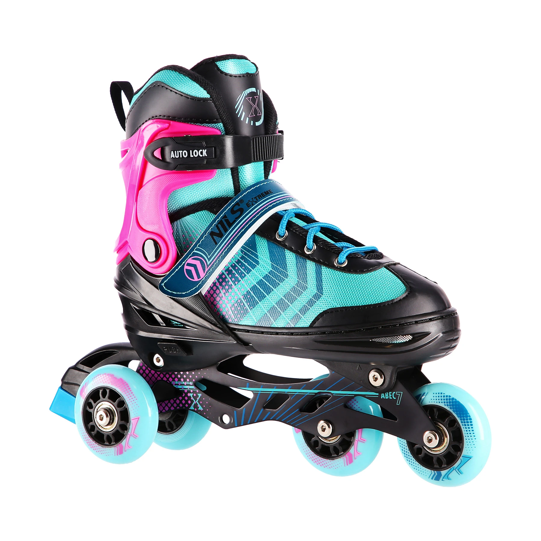 4in1 (rull)uisud NILS EXTREME NH18192 In-line Skates/Hockey Ice Skates, L (39-43), Black/Violet