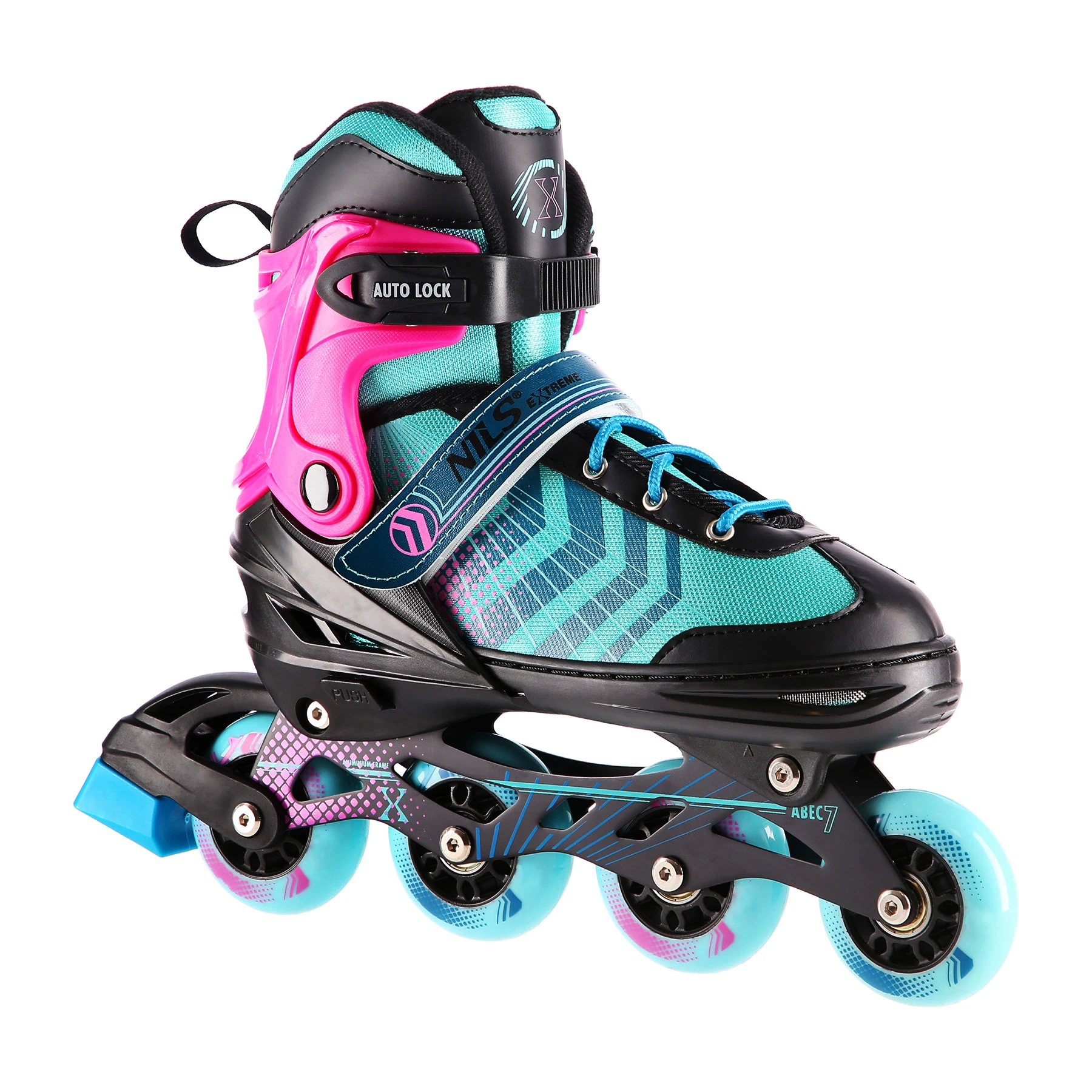 4in1 (rull)uisud NILS EXTREME NH18192A In-line Skates/Hockey Ice Skates, M (34-38), Black/Violet