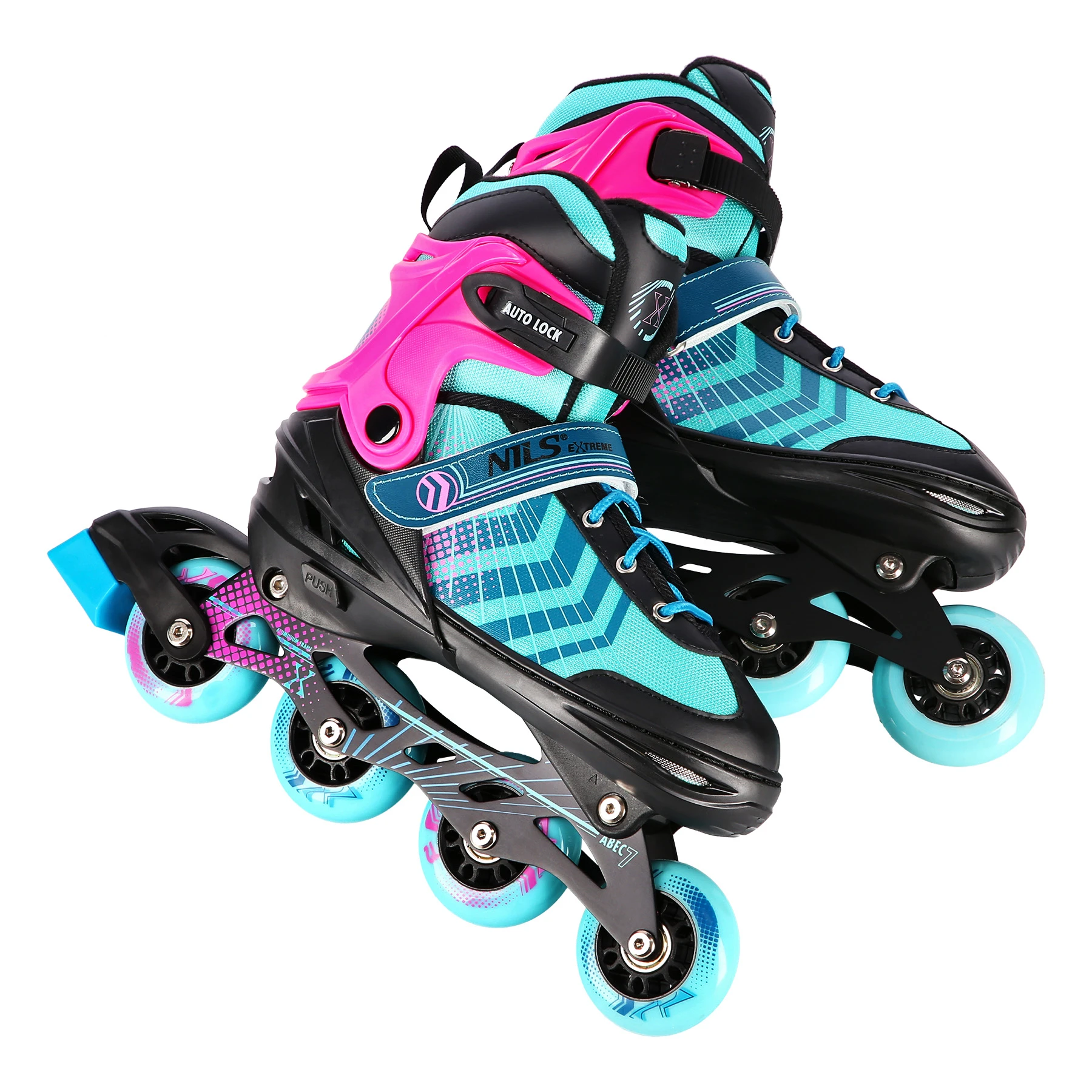 4in1 (rull)uisud NILS EXTREME NH18192A In-line Skates/Hockey Ice Skates, M (34-38), Black/Violet