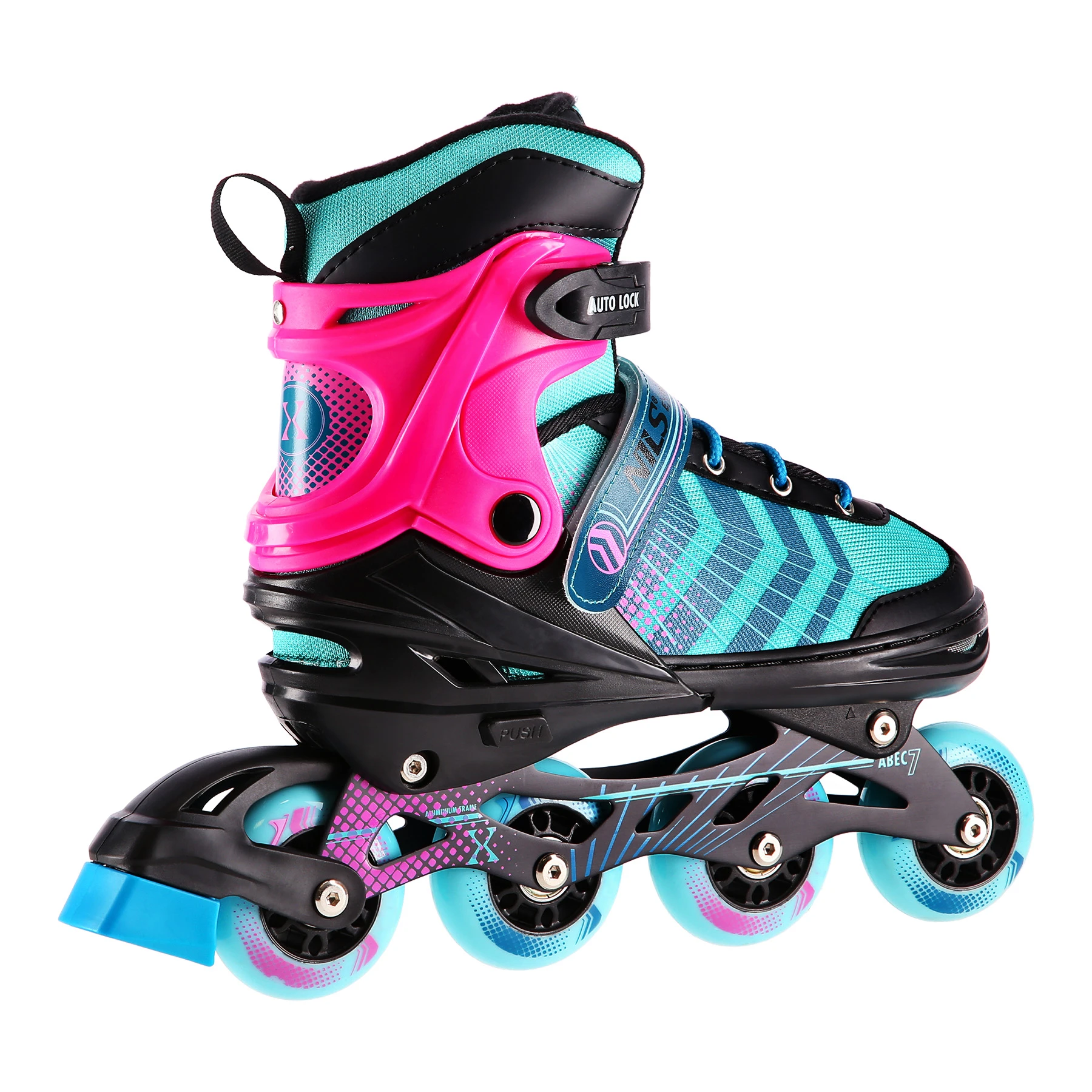4in1 (rull)uisud NILS EXTREME NH18192A In-line Skates/Hockey Ice Skates, M (34-38), Black/Violet