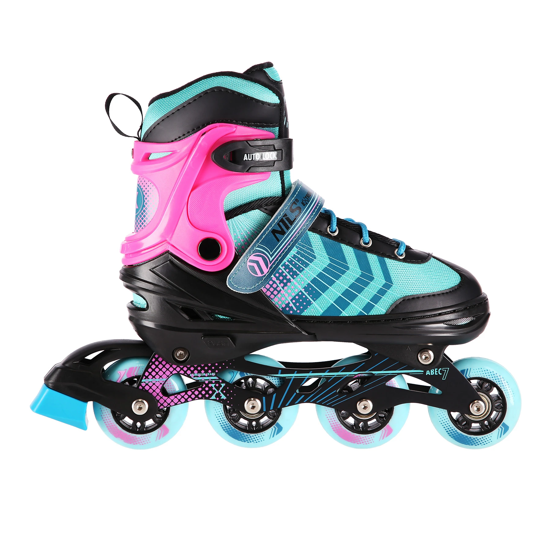 4in1 (rull)uisud NILS EXTREME NH18192A In-line Skates/Hockey Ice Skates, M (34-38), Black/Violet