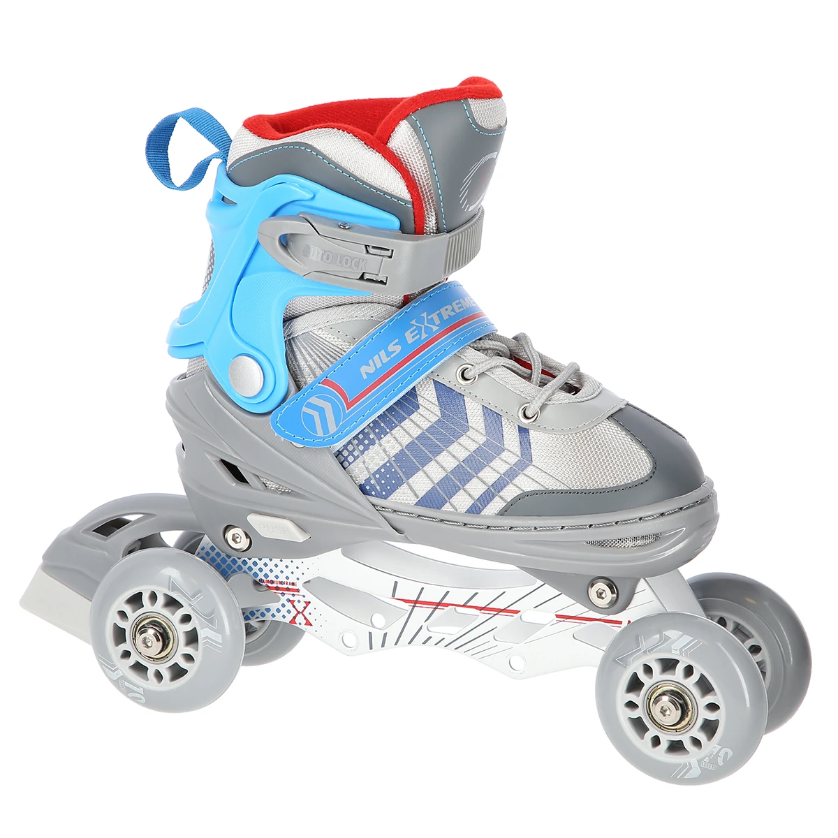 4in1 (rull)uisud NILS EXTREME NH18192 In-line Skates/Hockey Ice Skates, L (39-43), Grey/Blue