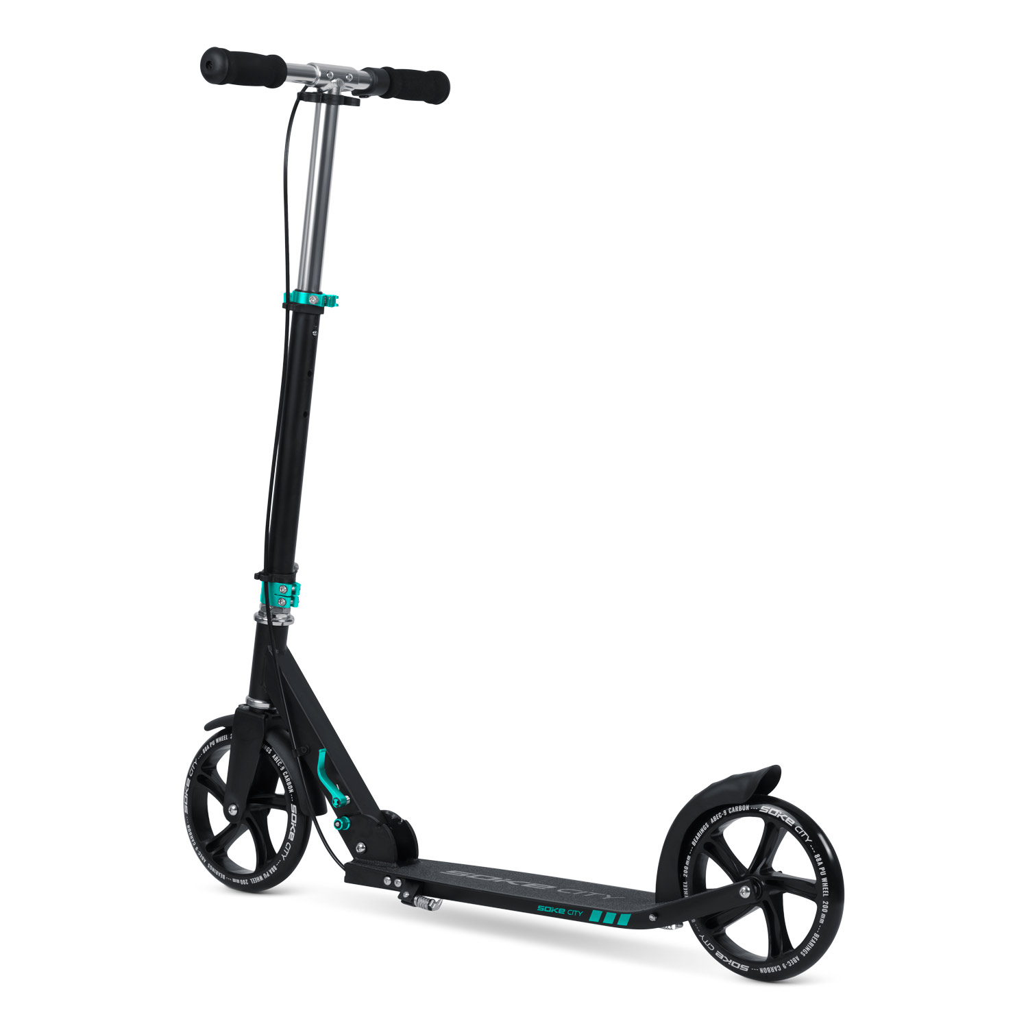Tõukeratas SOKE City, must-türkiis