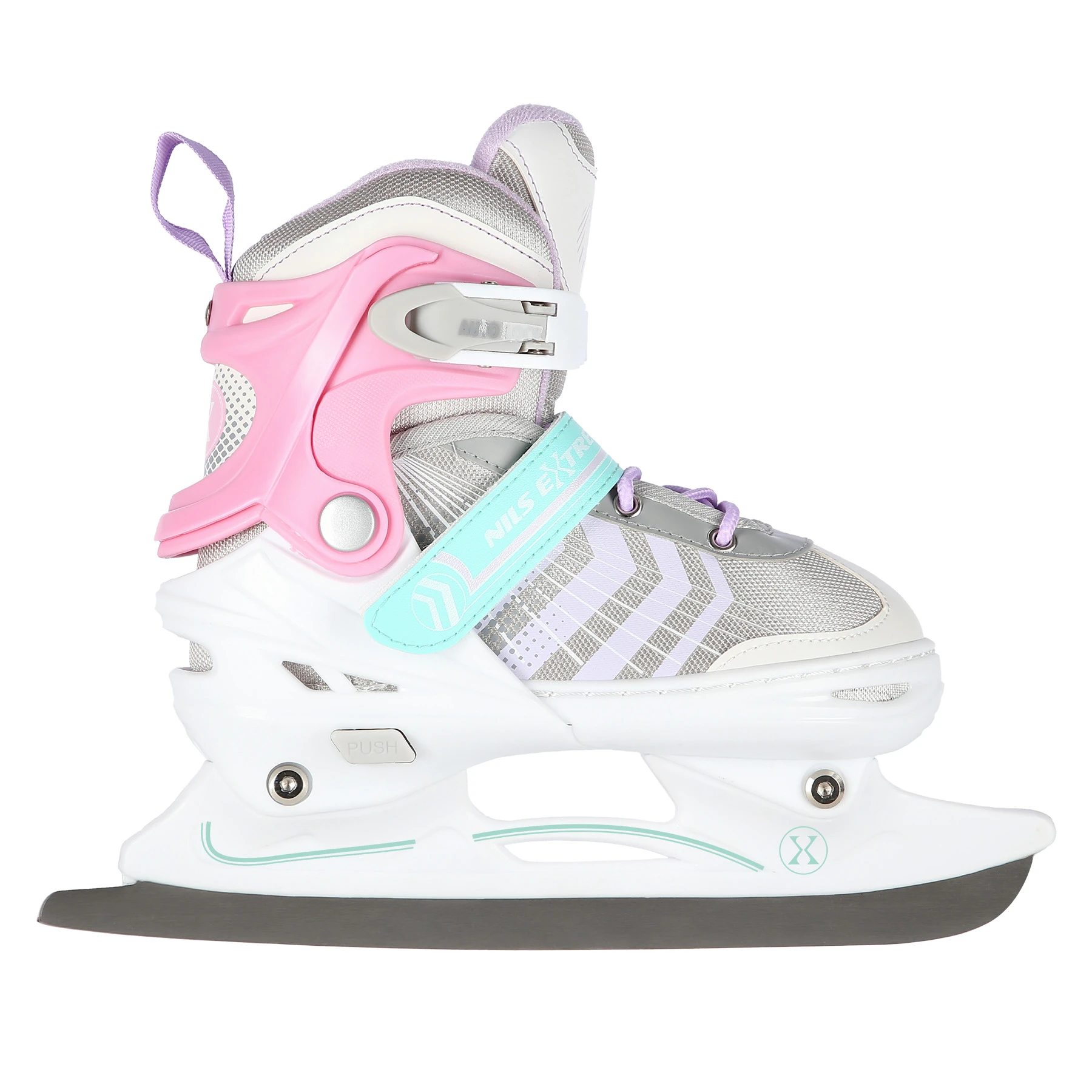 4in1 (rull)uisud NILS EXTREME NH18192,  In-line Skates/Hockey Ice Skates, S (29-33), Pink/Mint/White