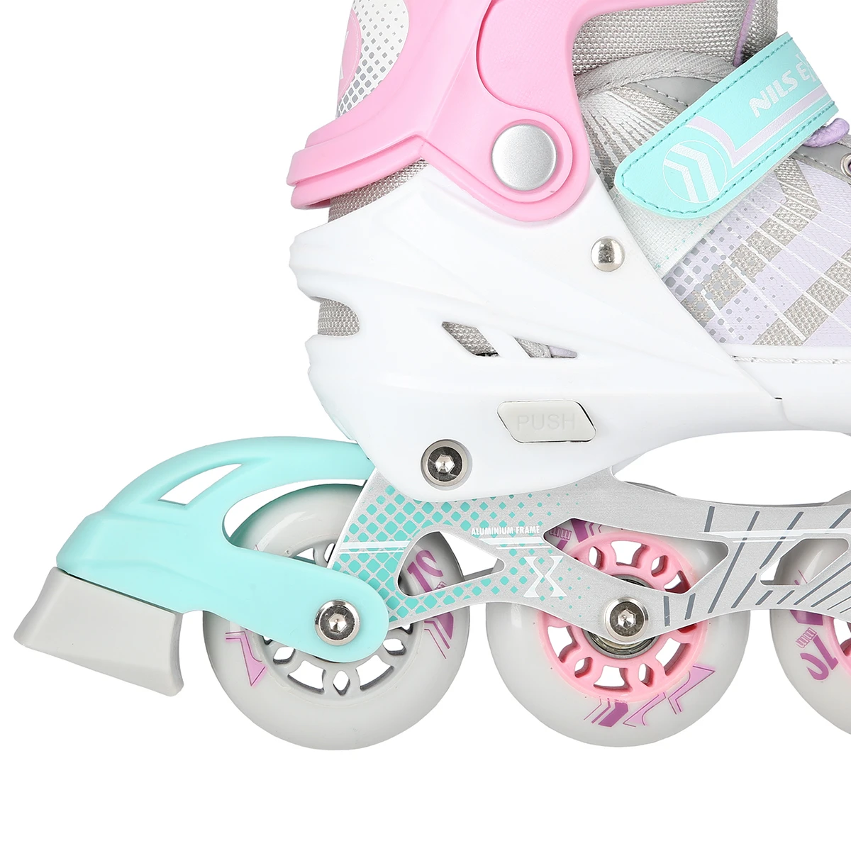 4in1 (rull)uisud NILS EXTREME NH18192,  In-line Skates/Hockey Ice Skates, S (29-33), Pink/Mint/White