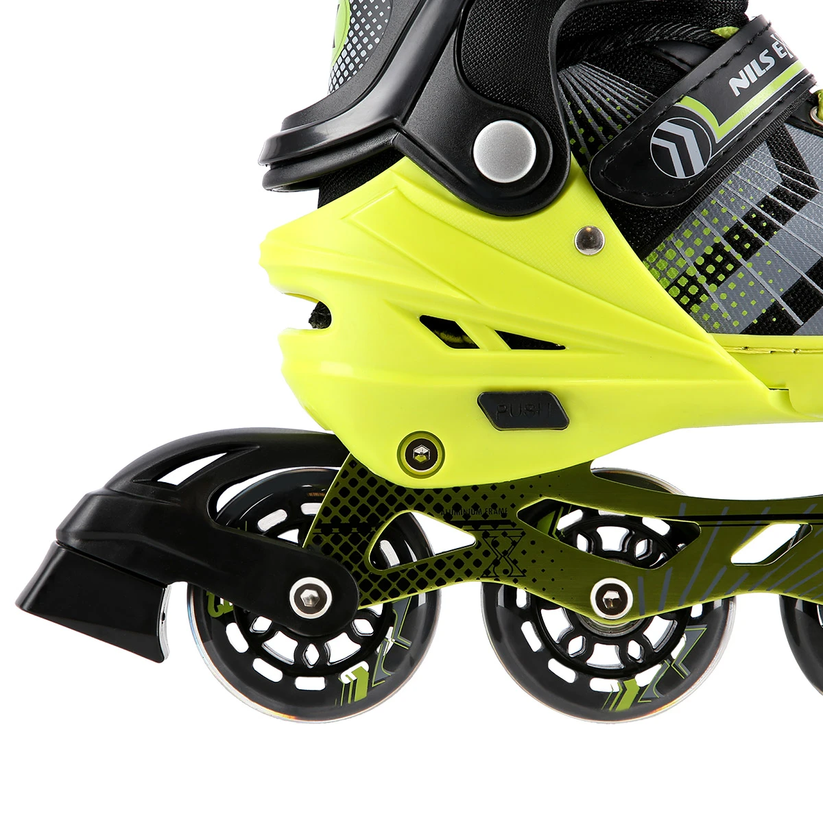 4in1 (rull)uisud NILS EXTREME NH18192 In-line Skates/Hockey Ice Skates, M (34-38), Black/Green