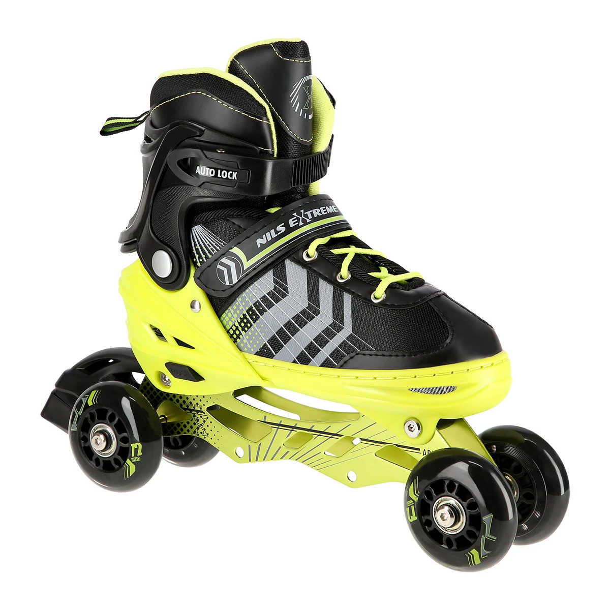 4in1 (rull)uisud NILS EXTREME NH18192 In-line Skates/Hockey Ice Skates, M (34-38), Black/Green