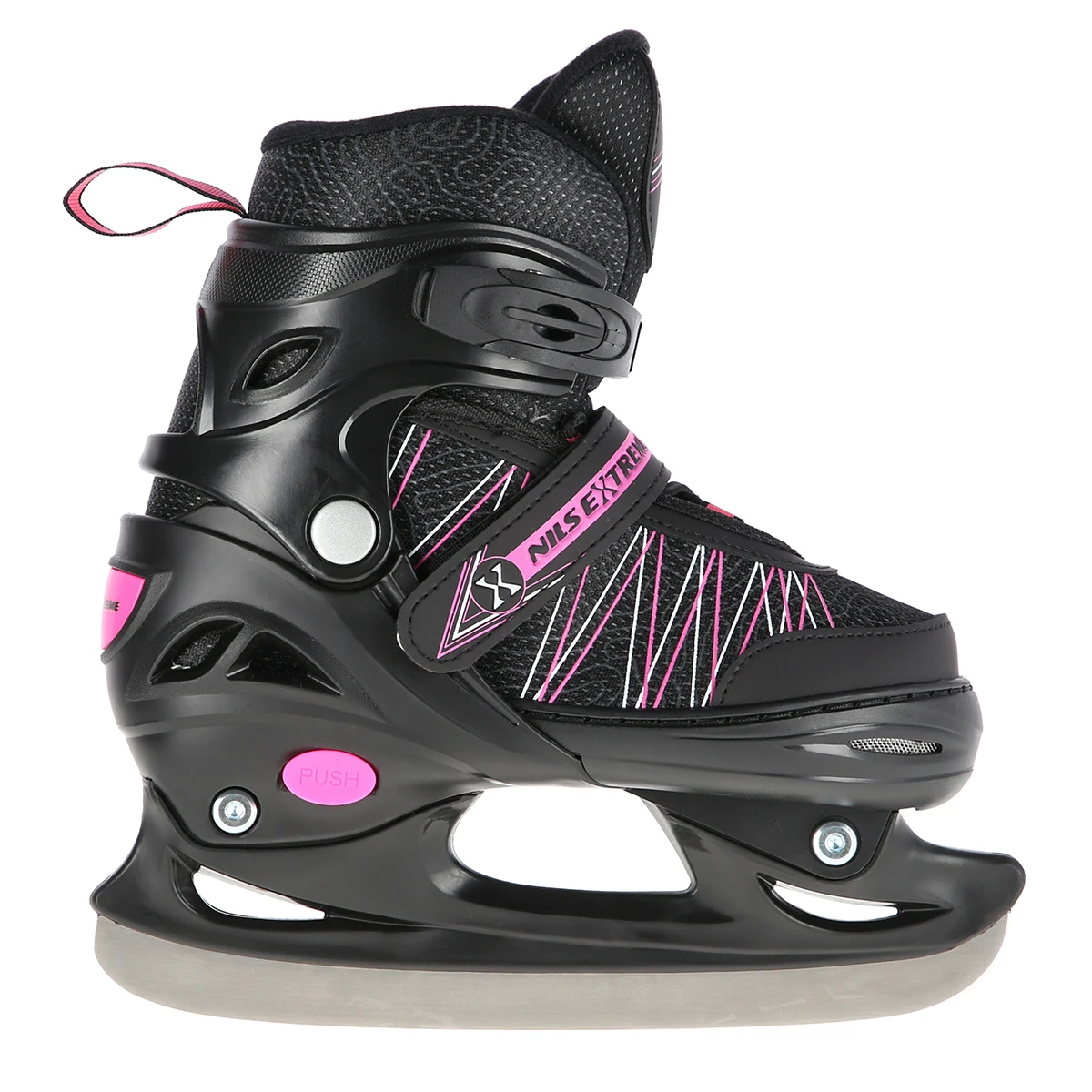 2in1 (rull)uisud NILS EXTREME NH11912A In-line Skates/Hockey Ice Skates, S (31-34), Black/Pink