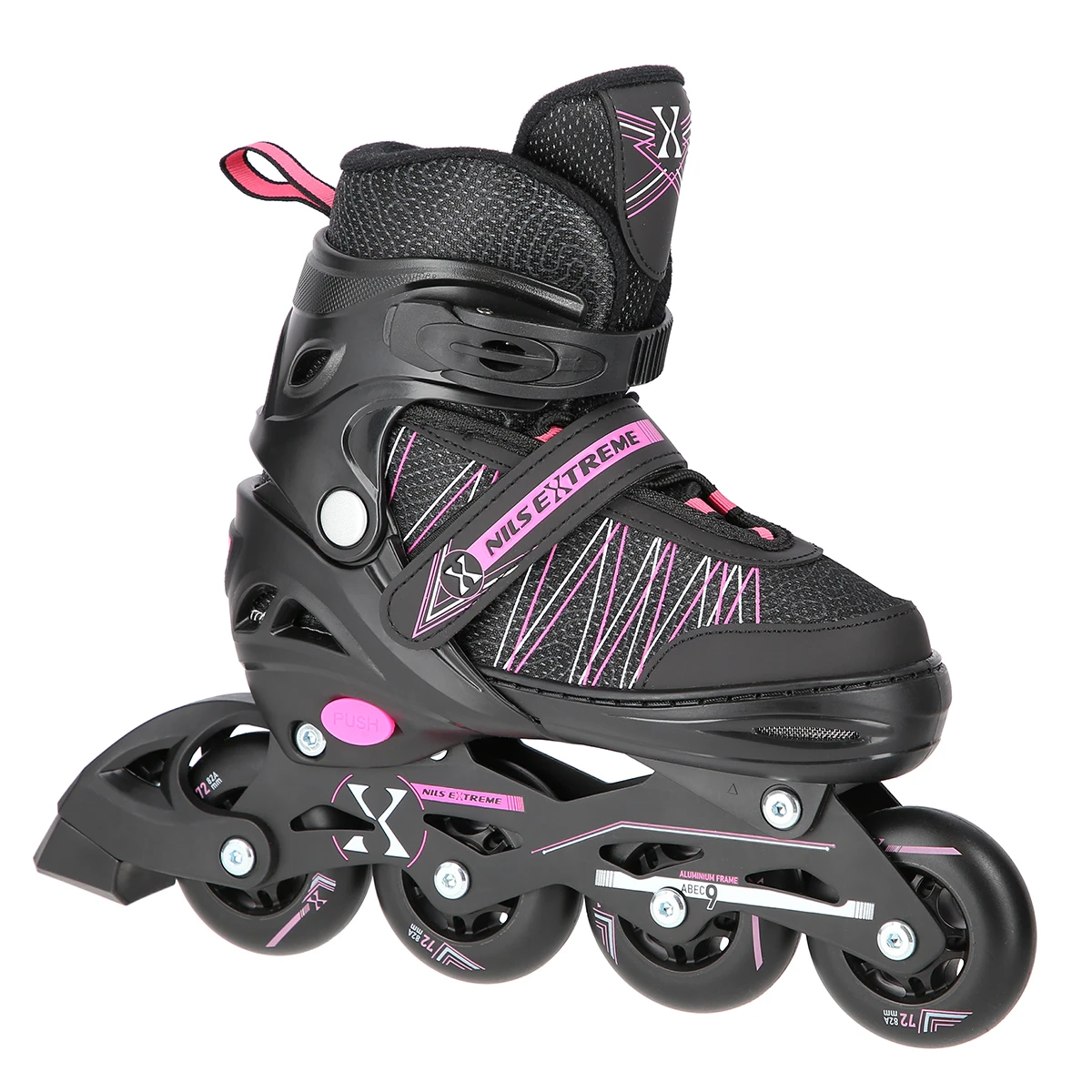 2in1 (rull)uisud NILS EXTREME NH11912A In-line Skates/Hockey Ice Skates, S (31-34), Black/Pink