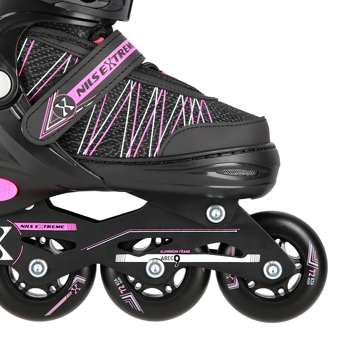 2in1 (rull)uisud NILS EXTREME NH11912A In-line Skates/Hockey Ice Skates, S (31-34), Black/Pink