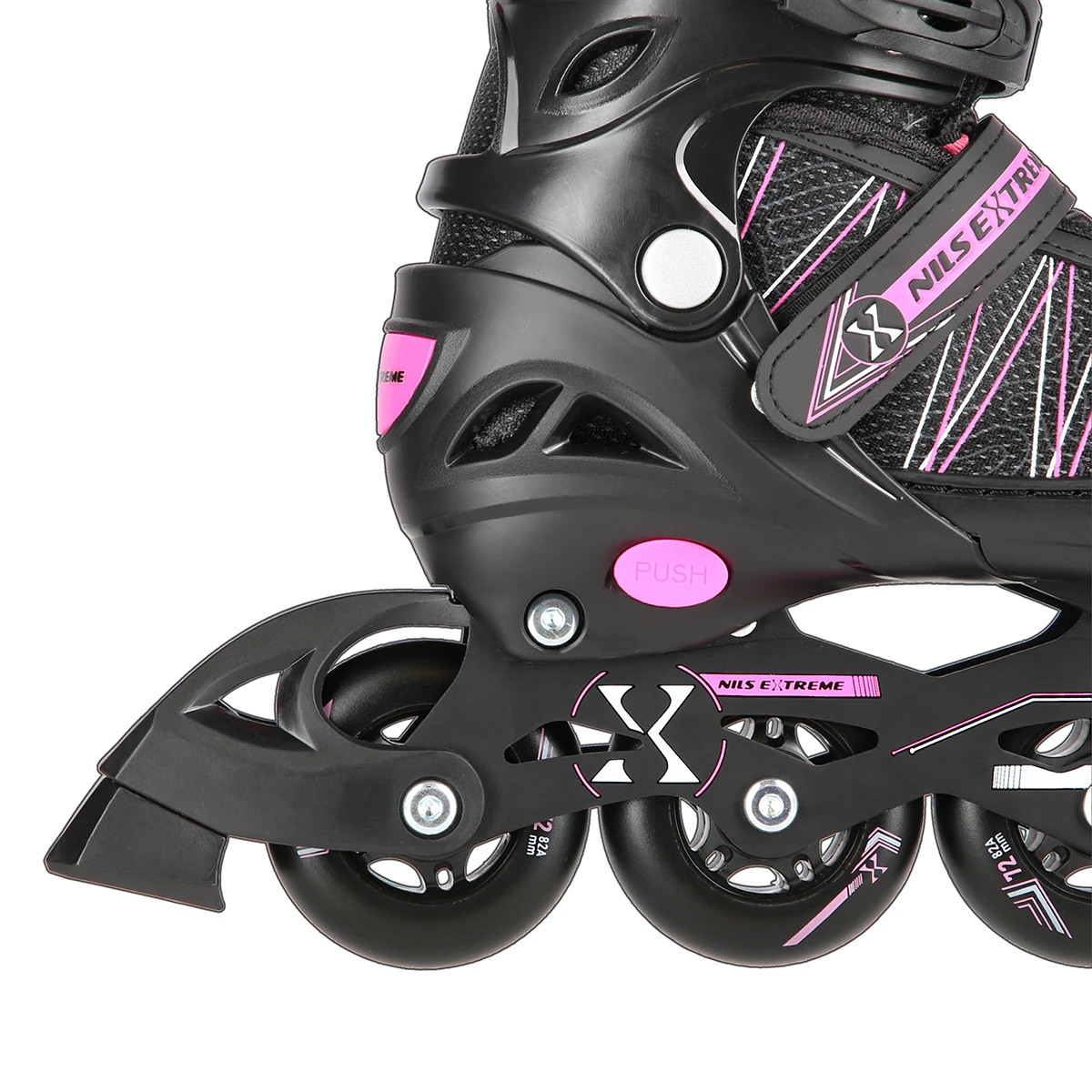 2in1 (rull)uisud NILS EXTREME NH11912A In-line Skates/Hockey Ice Skates, S (31-34), Black/Pink