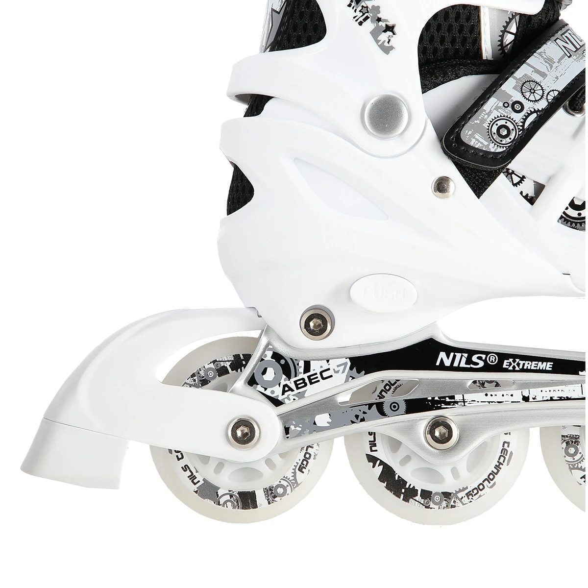 4in1 (rull)uisud NILS EXTREME NH10905 LED In-line Skates/Hockey Ice Skates, S (31-34), White/Black