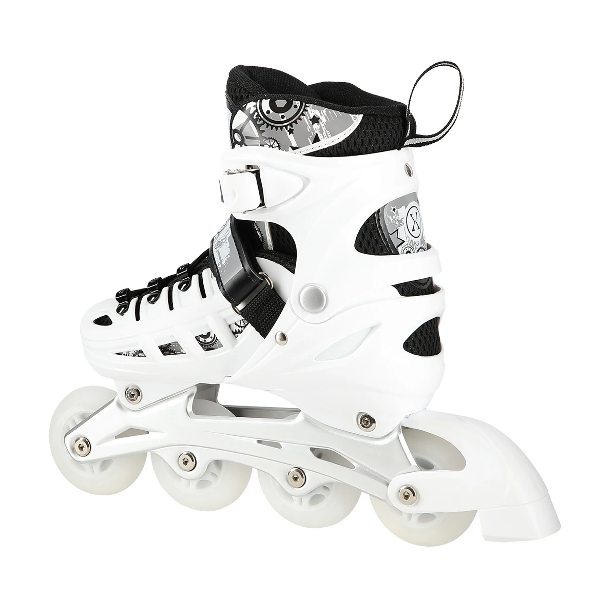 4in1 (rull)uisud NILS EXTREME NH10905 LED In-line Skates/Hockey Ice Skates, M (35-38), White/Black