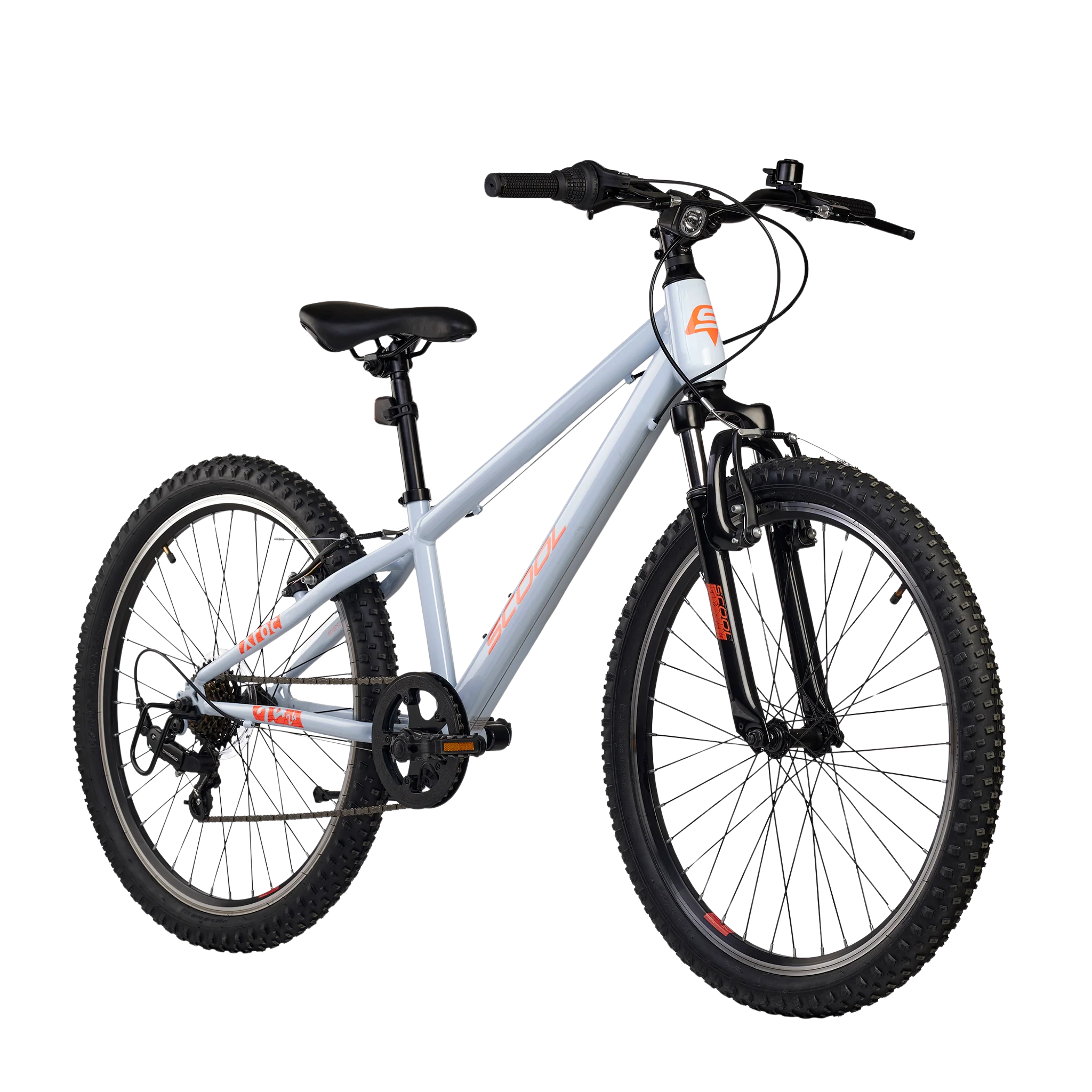 Laste jalgratas S’COOL Xroc, 24″ Sky Grey/Neon Orange