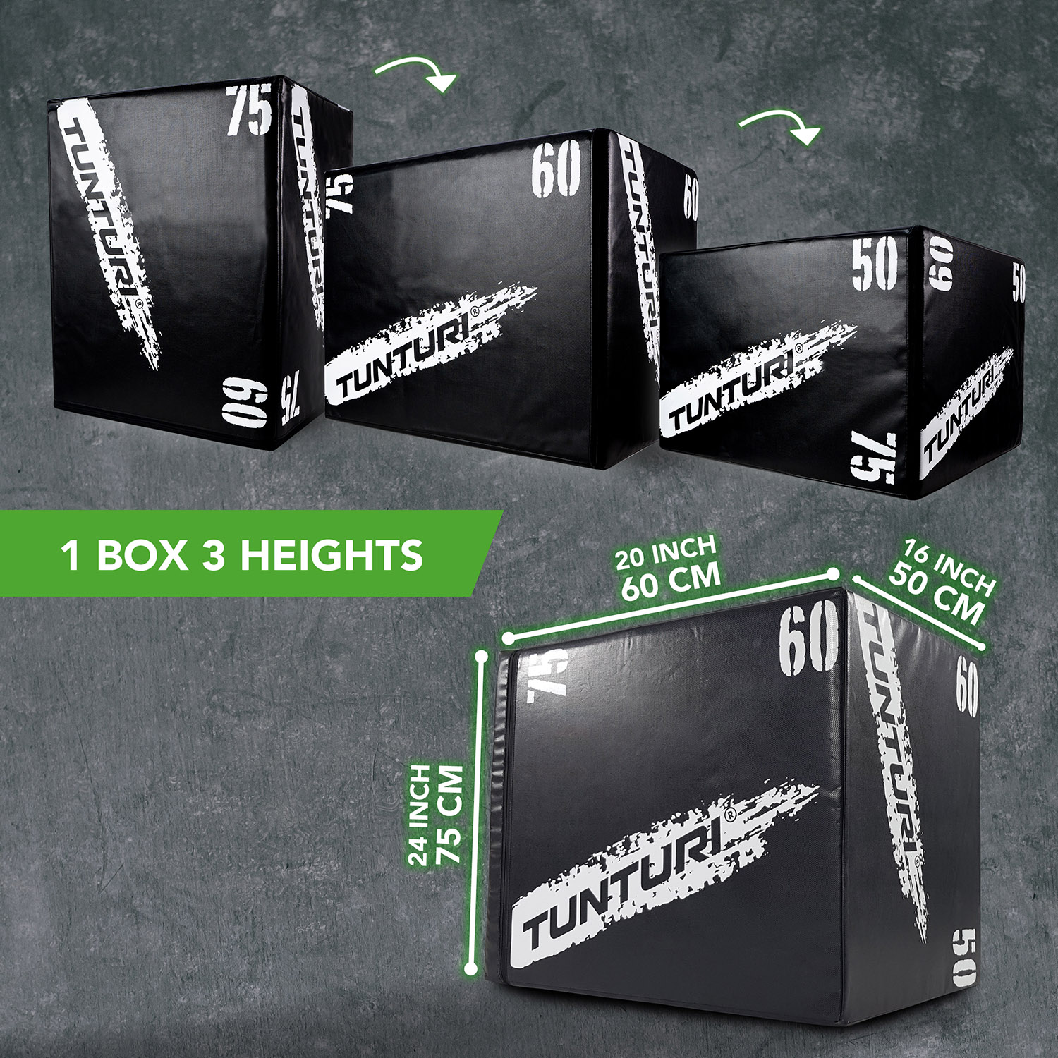 Treeningkast TUNTURI Plyo Box Soft (EVA) 50/60/75cm