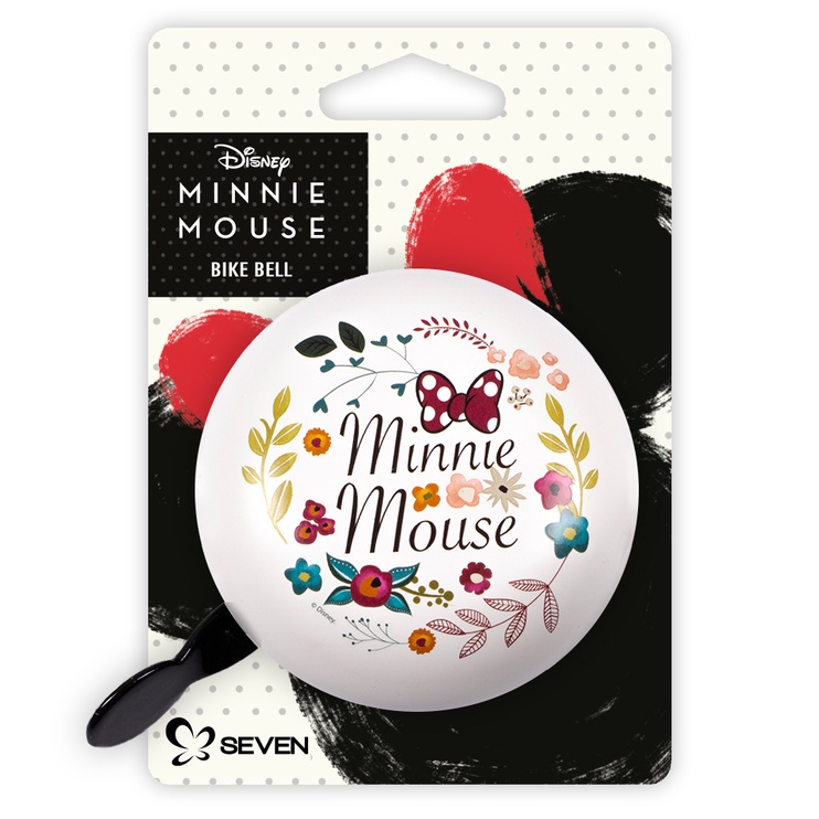 Jalgrattakell Minnie Flowers Retro, valge lilleline